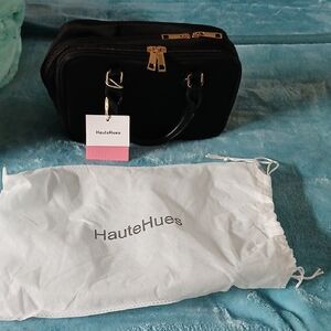 Haute Society Black Cosmetic Bag with Gold Accents
